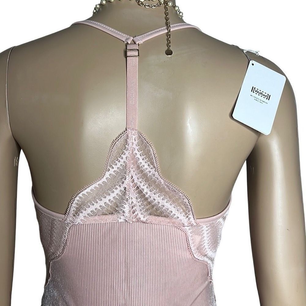 NWT Wolford Esmeralda String Body Rose Powder Pink 10 D-cup M - Picture 8 of 15